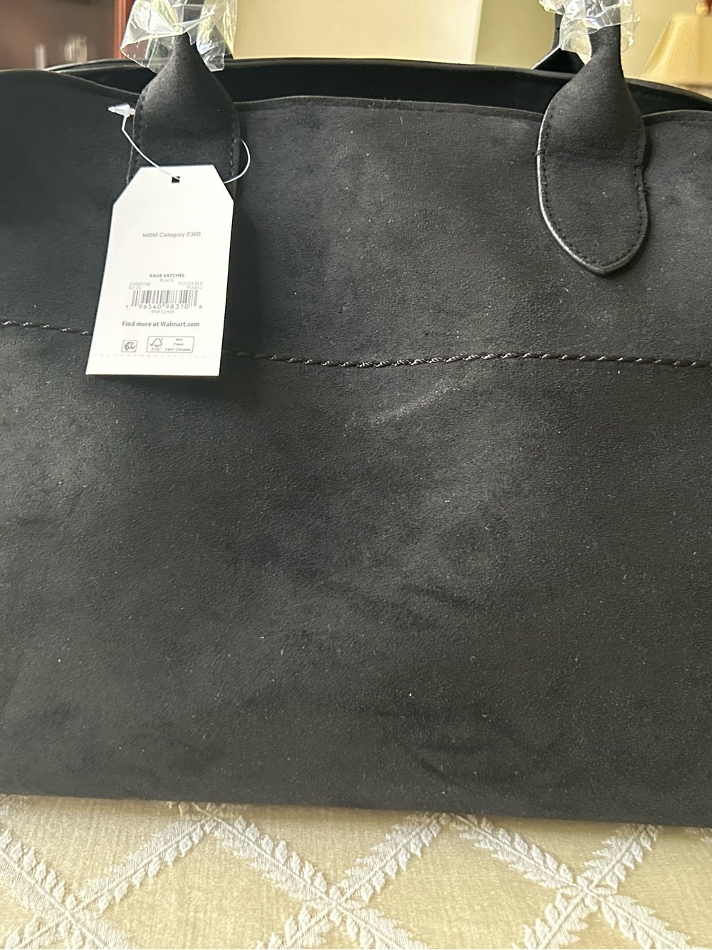 Viral WalMart Suede Tote Bag with Top Handles
